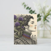 Distel-Damen-Postkarte Postkarte (Stehend Vorderseite)