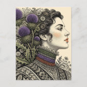 Distel-Damen-Postkarte Postkarte (Vorderseite)