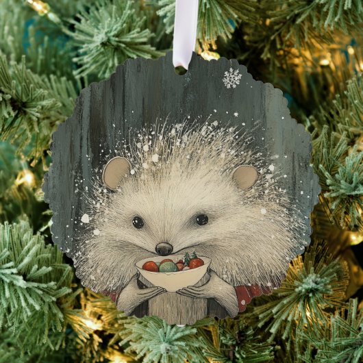 Distel der Igel | Waldlaunen Ornament Karte (Insitu (Baum))