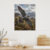 Distel Falke Hochland Himmel Poster (Küche)