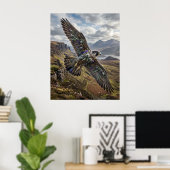 Distel Falke Hochland Himmel Poster (Heimbüro)