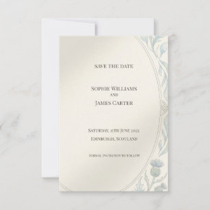 Distel-Hochland-Sage Save-the-Date-Karte Save The Date