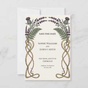 Distel-Keltische-Knoten-Hochzeit-Save-The-Date Save The Date