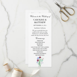 Distel Lila Blumen Elegante Moderne Hochzeit Programm