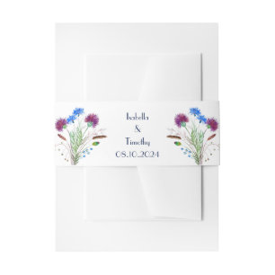 Distel Lila Blumen Floral Elegante Hochzeit Einladungsbanderole