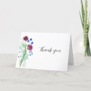 Distel Lila Blumen Schottisch Boho Braut Dusche Dankeskarte