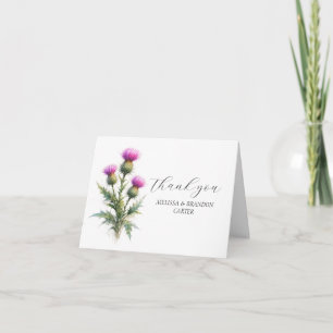 Distel Lila Schottische Blumen Hochzeit Danke
