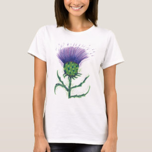 Distel mit einer Drehung von Tartan T-Shirt