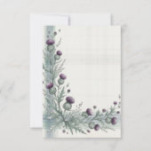 Distel & Soft Watercolour Tartan Hochzeit Save the Date (Rückseite)