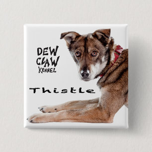 Distel - Tau-Greifer-Hundehütten-Welpen-Knopf Button