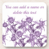 Distel violettes Blumenmuster Getränkeuntersetzer (Vorderseite)