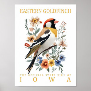 Distelfink Vogel von Iowa USA Reise Poster