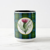 DistelKaffeetasse mit Ferguson-Clan Tartan Zweifarbige Tasse (Mittel)