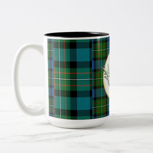 DistelKaffeetasse mit Ferguson-Clan Tartan Zweifarbige Tasse (Links)