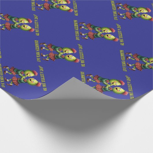 Disteln im Schottenmuster tanzen nur ein kleines J Geschenkpapier (Ecke)