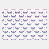 Disteln, Libellen und Streifen Geschenkpapier Set (Vorderseite 2)