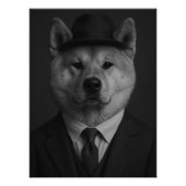 Distinguished Akita Inu Dog Portrait Poster (Vorderseite)