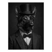 Distinguished German Shepherd with Top Hat Poster (Vorderseite)