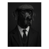 Distinguished Great Dane in Suit & Flat Cap Poster (Vorderseite)