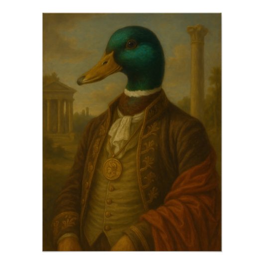 Distinguished Mallard Gentleman Portrait Poster (Vorderseite)
