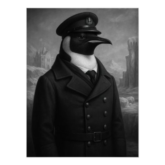 Distinguished Penguin Captain Portrait Poster (Vorderseite)