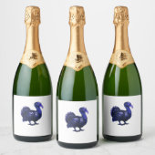 Distopian Turkey Thanksgiving Design Classic T-Shi Schaumweinetikett (Flaschen)