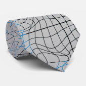 Distortion Wireframe 10 BK.W OffWhite BG Krawatte (Gerollt)