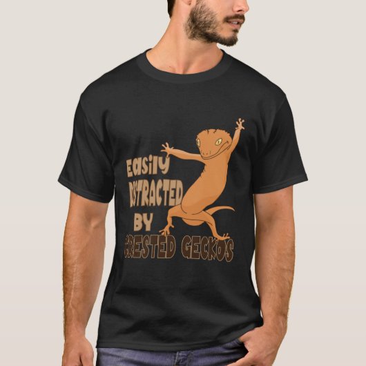 Distracted by Crested Geckos Cute Reptile Lizards T-Shirt (Vorderseite)