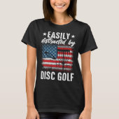 Distracted By Disc Golf Golfing Player Golfer Spor T-Shirt (Vorderseite)