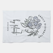 Distracted Gardener Boho Blue Floral Niedliche Pfl Geschirrtuch (Horizontal)