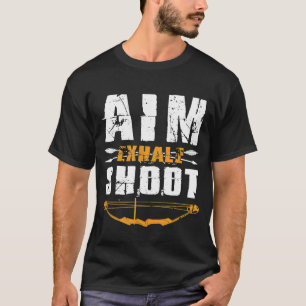 Distresierter Aim Exhale-Shoot-Crossbow T-Shirt