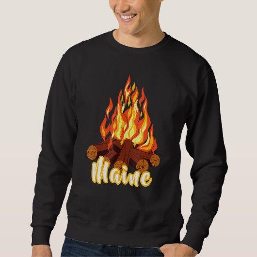 Distresierter Besuch Maine Vacation Camping Camp B Sweatshirt (Vorderseite)