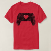 Distresierter Videospielcontroller Piel Heart Game T-Shirt (Design vorne)