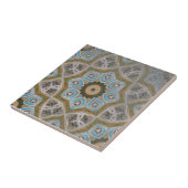 Distresiertes Aquamarines geometrisches Muster Fliese (Seite)