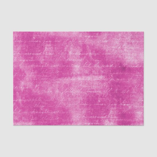 Distresiertes Hot-Pink-Skript Seidenpapier (Vorderseite)