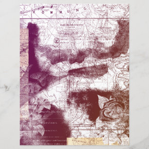 Distresiertes Vintag Map Journal-Skript