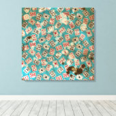 Distresiertes Wonderland Alice Pattern Leinwanddruck (Insitu (Holzboden))