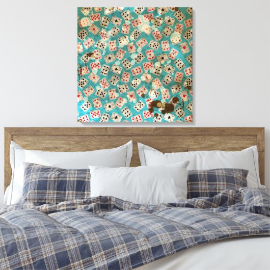 Distresiertes Wonderland Alice Pattern Leinwanddruck (Insitu (Schlafzimmer))