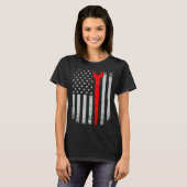 Distress American Flag Ironworker T-Shirt (Vorne ganz)