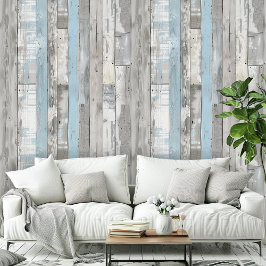 Distress Beachwood Ver Blue Gray Muster Room Tapete