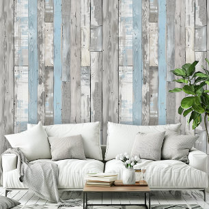 Distress Beachwood Ver Blue Gray Muster Room Tapete