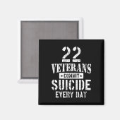 Distressed 22 Veterans Commit Suicide Every Day  Magnet (Vorderseite/Rückseite)