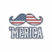 Distressed America Mustache Patriotic Vector Desig Aufkleber (Vorderseite)