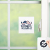 Distressed America Mustache Patriotic Vector Desig Fensteraufkleber (Zuhause)