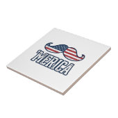 Distressed America Mustache Patriotic Vector Desig Fliese (Seite)
