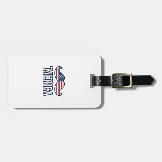 Distressed America Mustache Patriotic Vector Desig Gepäckanhänger (Vorderseite horizontal)