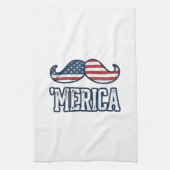 Distressed America Mustache Patriotic Vector Desig Geschirrtuch (Vertikal)