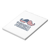 Distressed America Mustache Patriotic Vector Desig Notizblock (Rotiert)