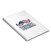 Distressed America Mustache Patriotic Vector Desig Notizblock (Rechte Seite)