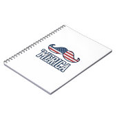 Distressed America Mustache Patriotic Vector Desig Notizblock (Linke Seite)